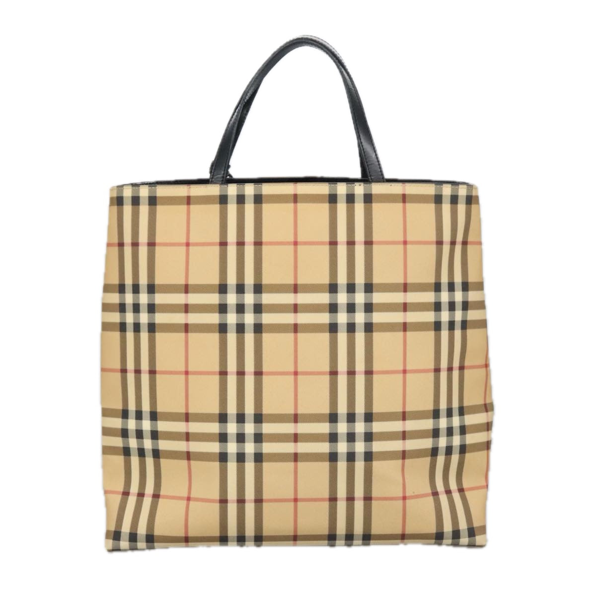 BURBERRY Nova Check Tote Bag PVC Beige Auth ep6726