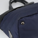 PRADA Hand Bag Nylon Navy Silver Auth ep6744-16