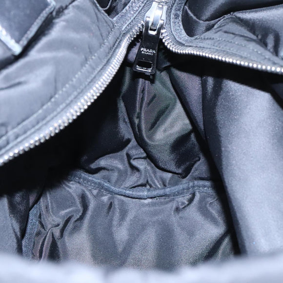 PRADA Hand Bag Nylon Navy Silver Auth ep6744