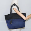 PRADA Hand Bag Nylon Navy Silver Auth ep6744-26