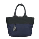 PRADA Hand Bag Nylon Navy Silver Auth ep6744-13