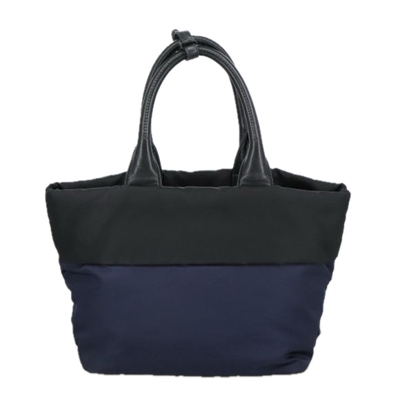 PRADA Hand Bag Nylon Navy Silver Auth ep6744