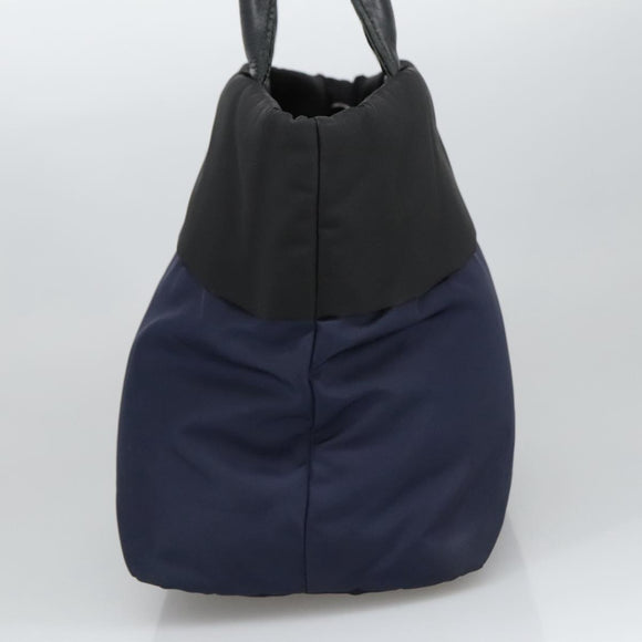 PRADA Hand Bag Nylon Navy Silver Auth ep6744