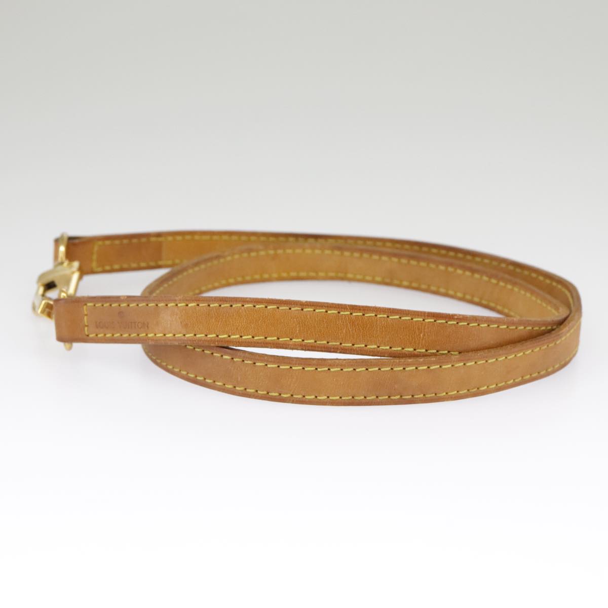 LOUIS VUITTON Shoulder Strap Leather 36.2"" Beige LV Auth ep6753