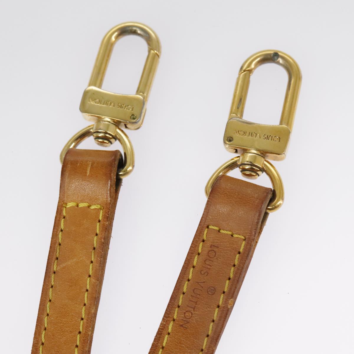 LOUIS VUITTON Shoulder Strap Leather 36.2"" Beige LV Auth ep6753