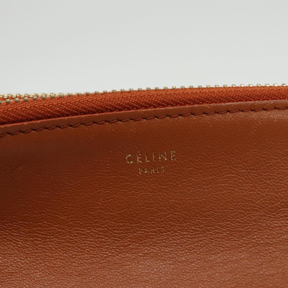 CELINE trio Shoulder Bag Leather Brown Auth ep6756