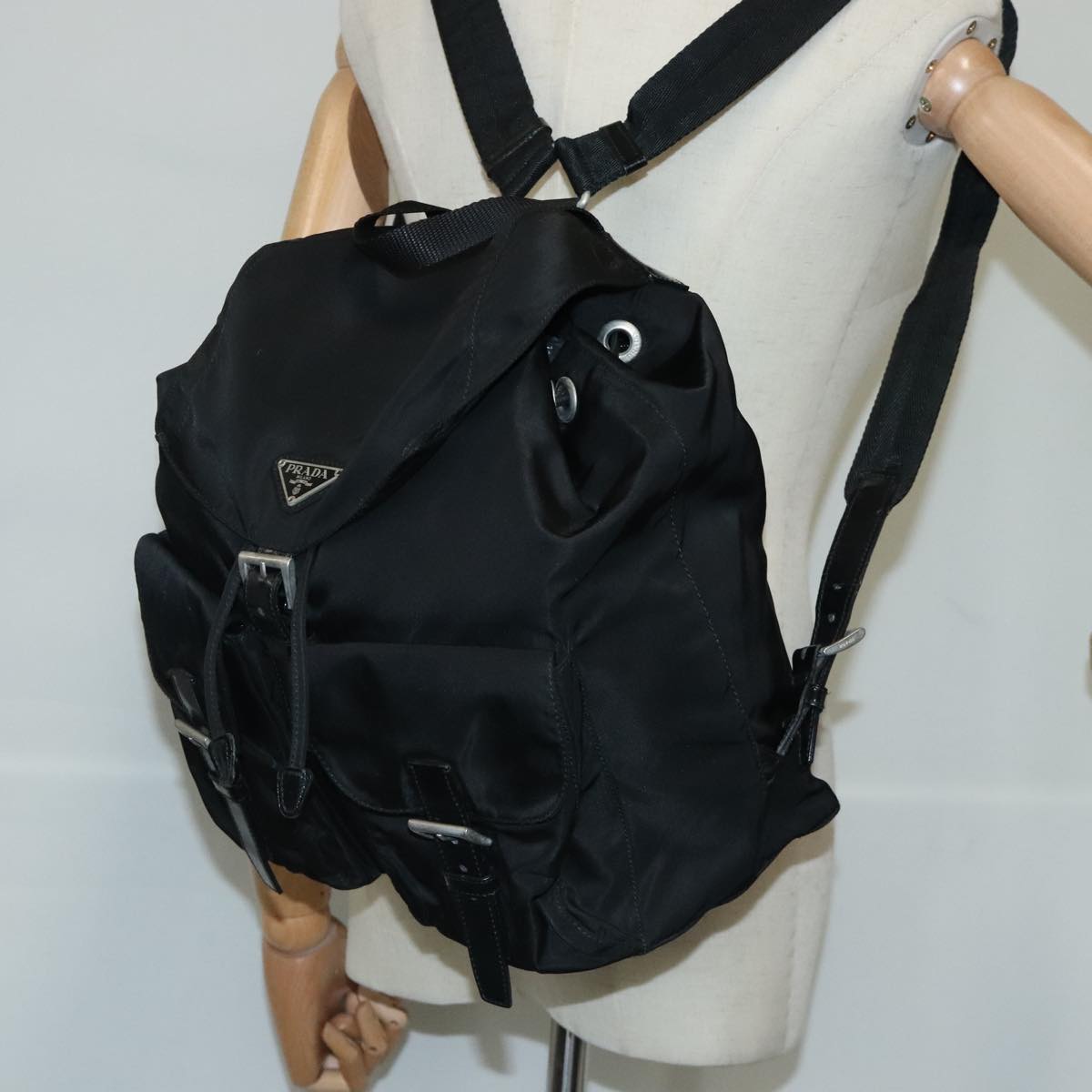 PRADA Backpack Nylon Black Auth ep6764