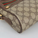 GUCCI GG Supreme Web Sherry Line Shoulder Bag PVC Beige Green Red Auth ep6771-15