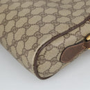 GUCCI GG Supreme Web Sherry Line Shoulder Bag PVC Beige Green Red Auth ep6771-16