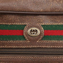 GUCCI GG Supreme Web Sherry Line Shoulder Bag PVC Beige Green Red Auth ep6771-18