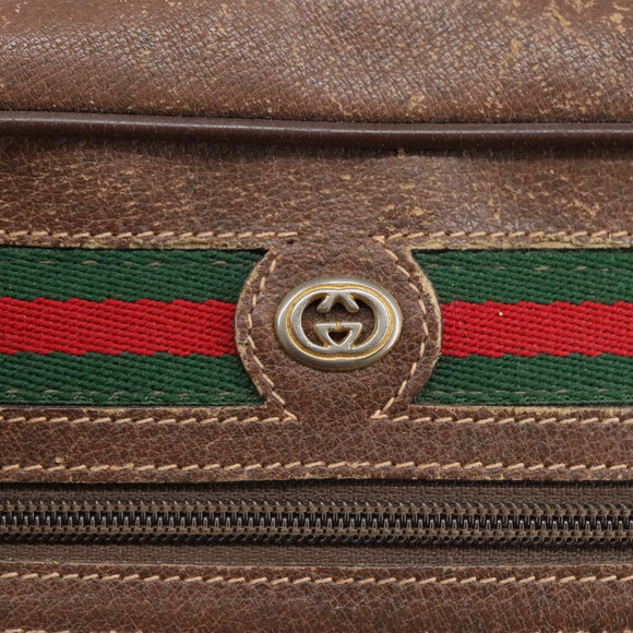 GUCCI GG Supreme Web Sherry Line Shoulder Bag PVC Beige Green Red Auth ep6771