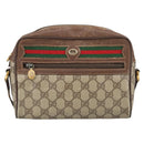 GUCCI GG Supreme Web Sherry Line Shoulder Bag PVC Beige Green Red Auth ep6771-13