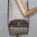 GUCCI GG Supreme Web Sherry Line Shoulder Bag PVC Beige Green Red Auth ep6771-22