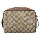 GUCCI GG Supreme Web Sherry Line Shoulder Bag PVC Beige Green Red Auth ep6771-2
