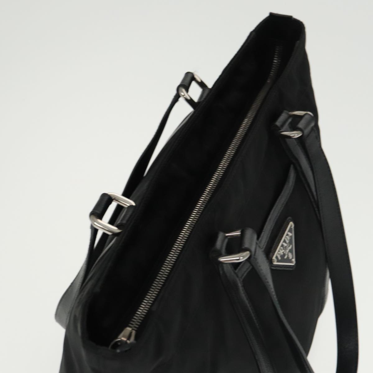 PRADA Tote Bag Nylon Black Auth ep6784