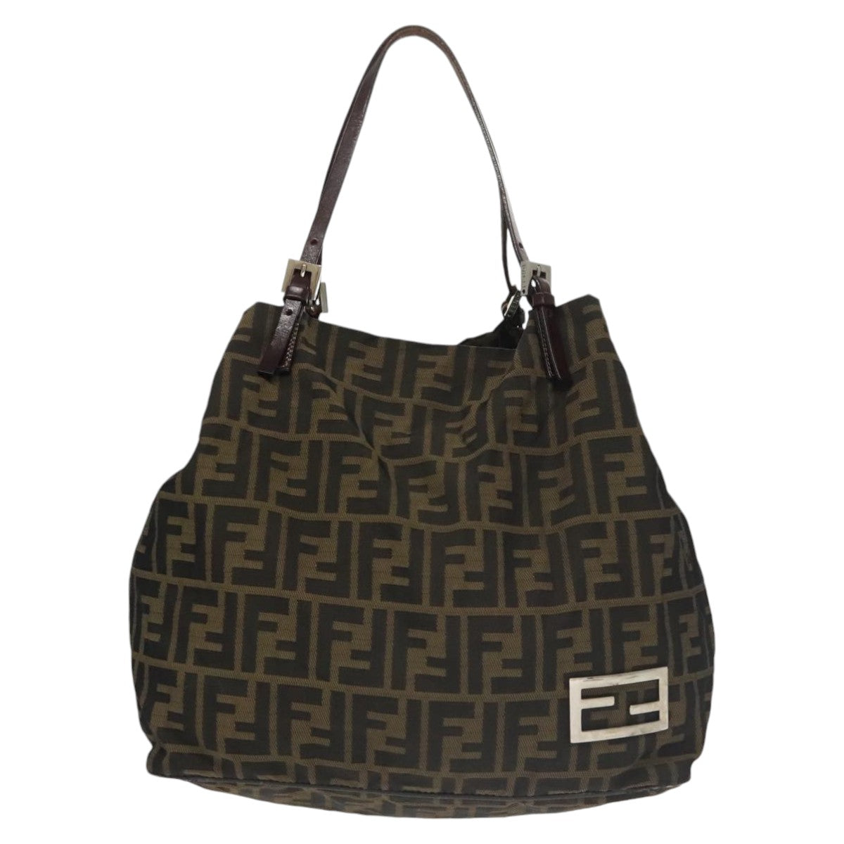 FENDI Zucca Canvas Tote Bag Khaki Auth ep6785 - 0