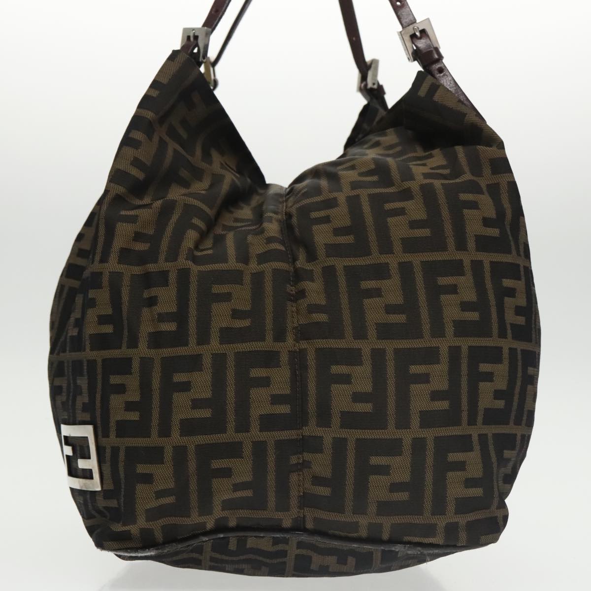 FENDI Zucca Canvas Tote Bag Khaki Auth ep6785