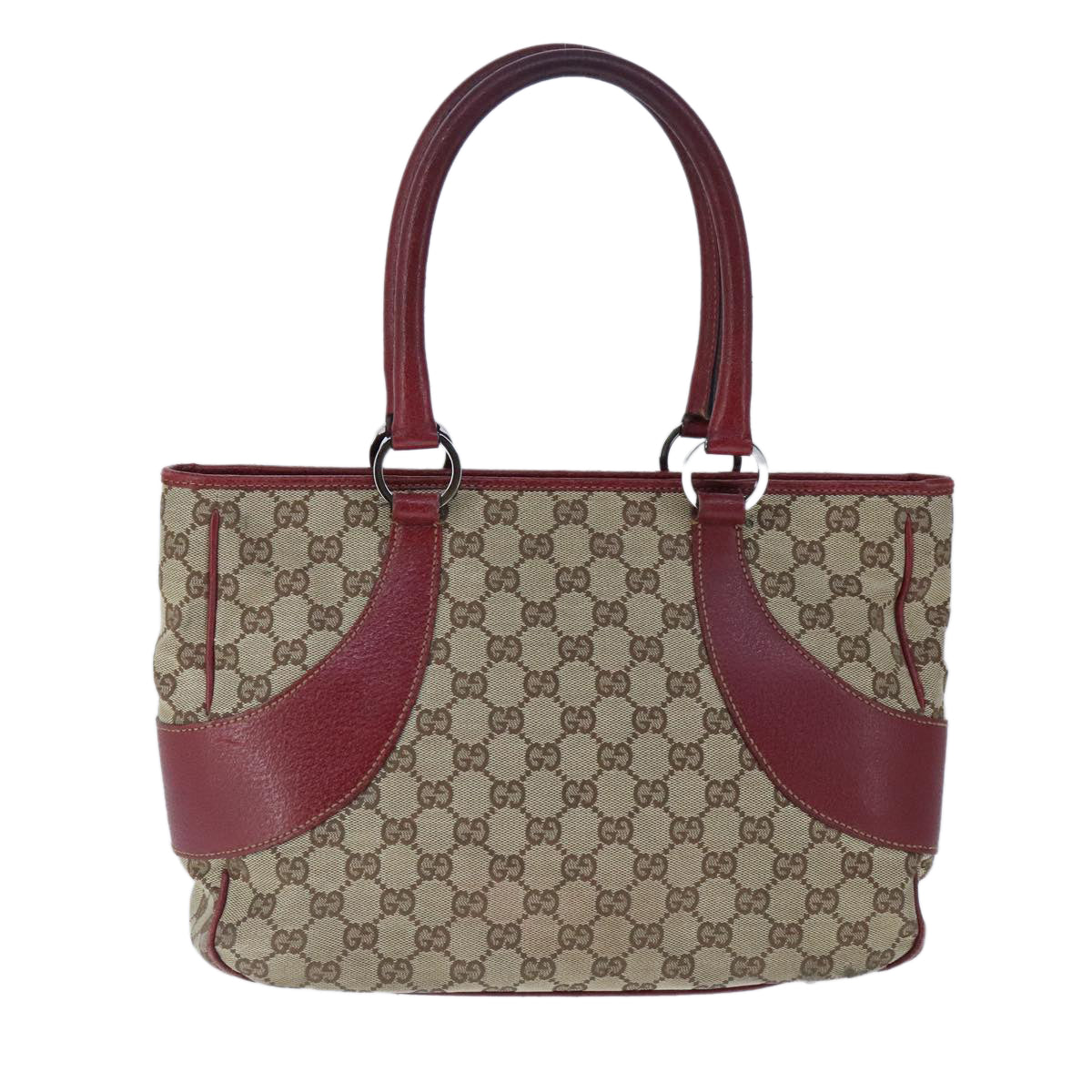 GUCCI GG Canvas Tote Bag Beige Red Auth ep6790 - 0