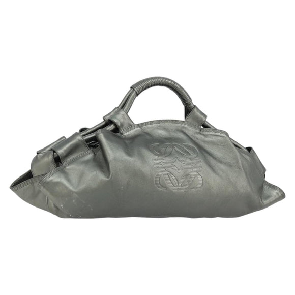LOEWE Anagram Nappa Aire Hand Bag Leather Gunmetal Auth ep6842