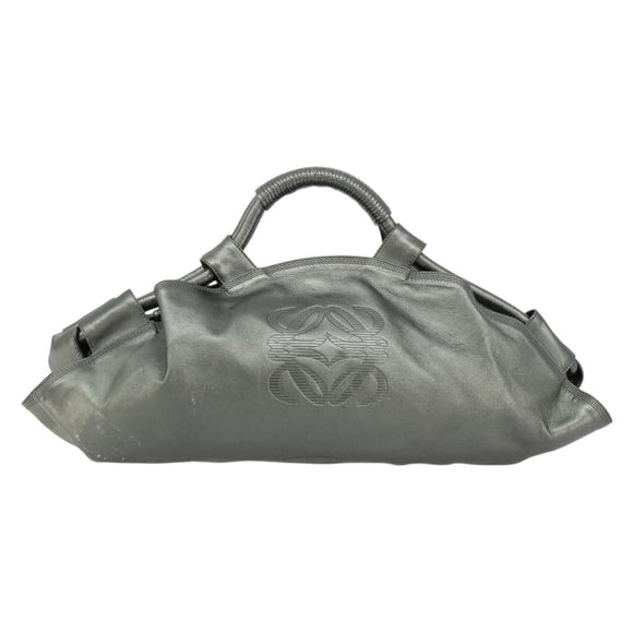 LOEWE Anagram Nappa Aire Hand Bag Leather Gunmetal Auth ep6842