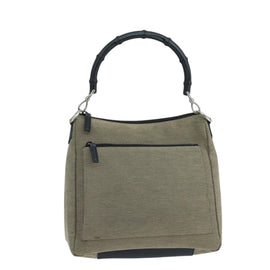 GUCCI Bamboo Hand Bag Outlet Canvas Beige 35692 Auth ep6849