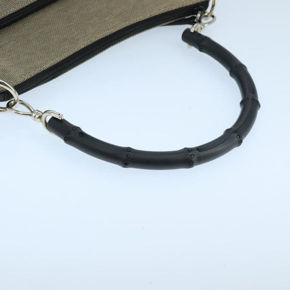 GUCCI Bamboo Hand Bag Outlet Canvas Beige 35692 Auth ep6849