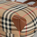 Burberrys Nova Check Hand Bag Canvas Beige Auth ep6868-14