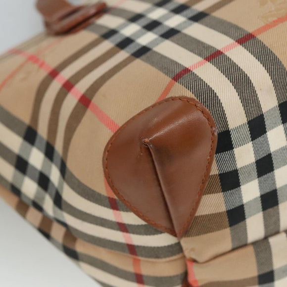 Burberrys Nova Check Hand Bag Canvas Beige Auth ep6868