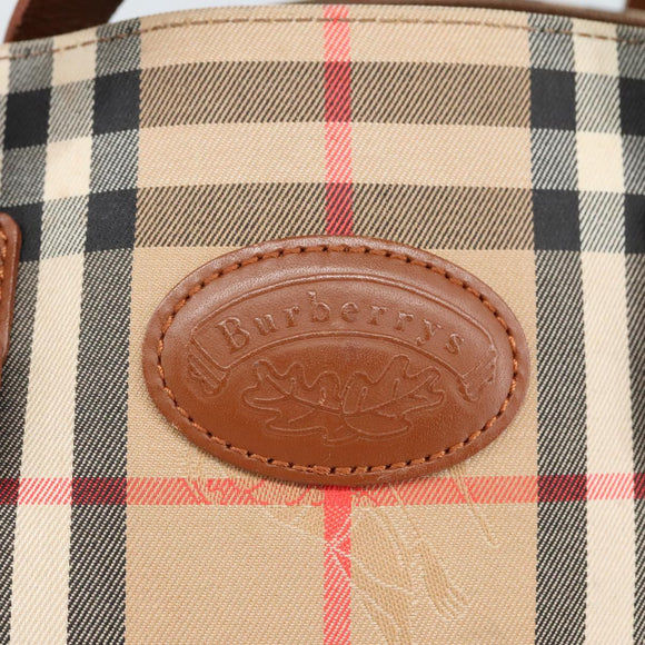 Burberrys Nova Check Hand Bag Canvas Beige Auth ep6868