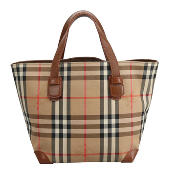 Burberrys Nova Check Hand Bag Canvas Beige Auth ep6868 - 0