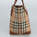 Burberrys Nova Check Hand Bag Canvas Beige Auth ep6868-3