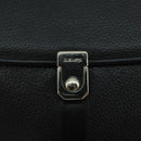 Burberrys Shoulder Bag Leather Black Silver Auth ep6871-10