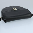 Burberrys Shoulder Bag Leather Black Silver Auth ep6871-6