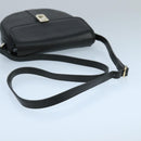 Burberrys Shoulder Bag Leather Black Silver Auth ep6871-7