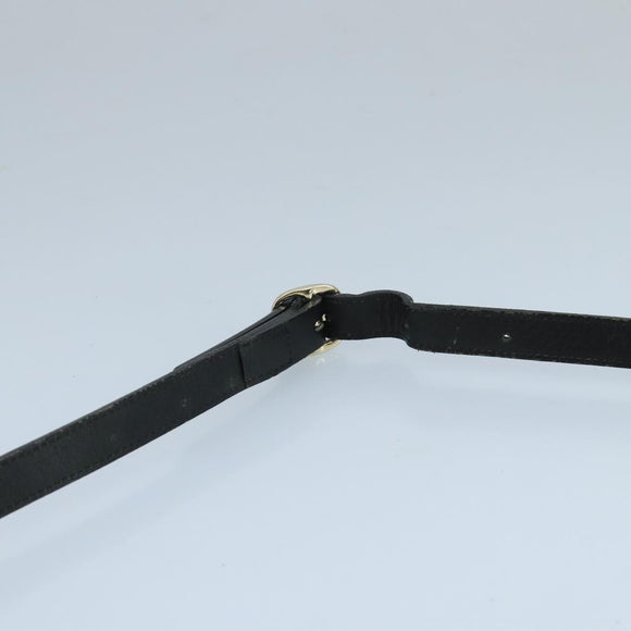 Burberrys Shoulder Bag Leather Black Silver Auth ep6871