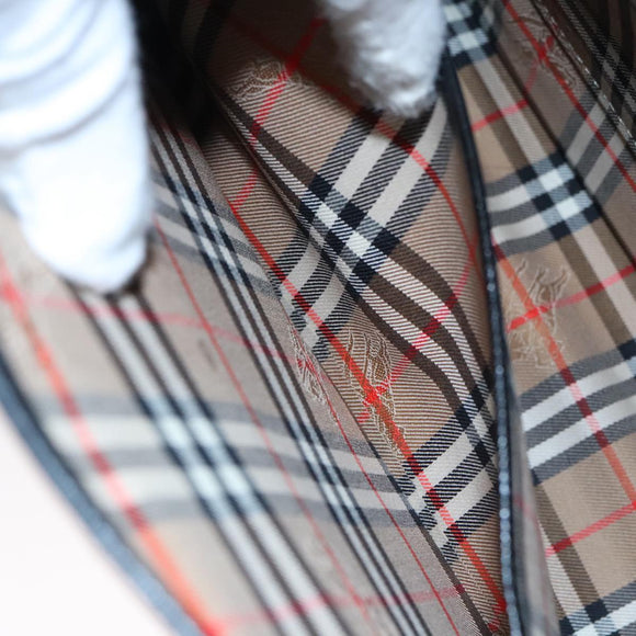 Burberrys Hand Bag Leather 2way Black Silver Auth ep6872