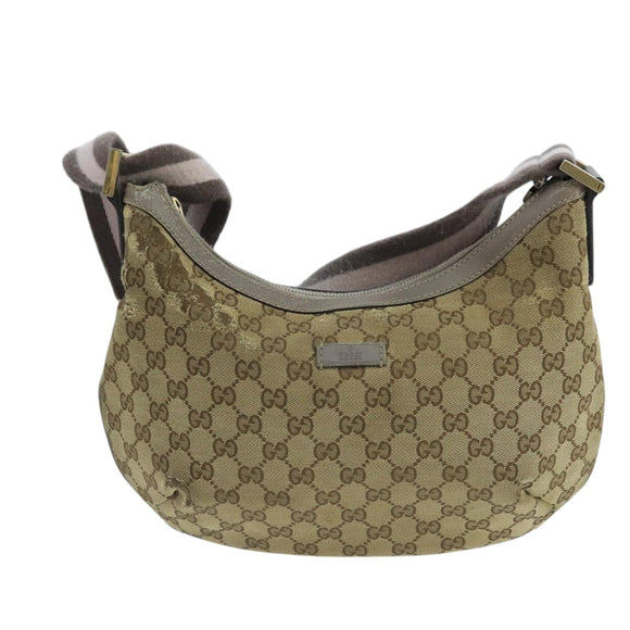 GUCCI Sherry Line GG Canvas Shoulder Bag Beige Gray pink 181092 Auth ep6891