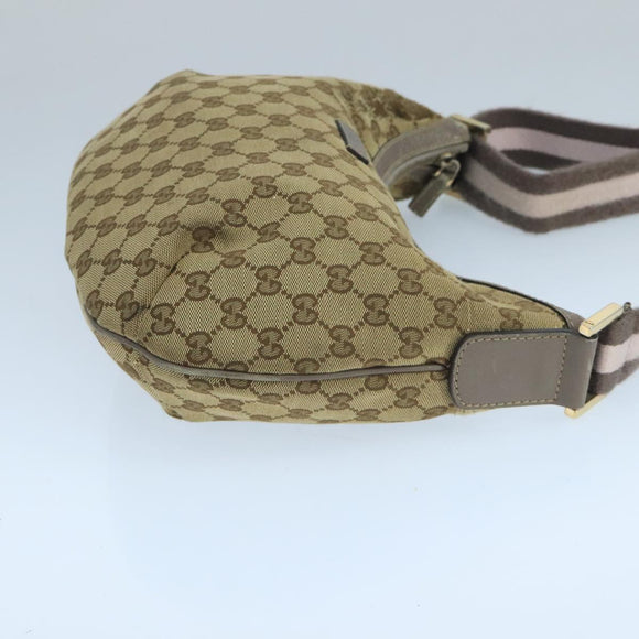 GUCCI Sherry Line GG Canvas Shoulder Bag Beige Gray pink 181092 Auth ep6891