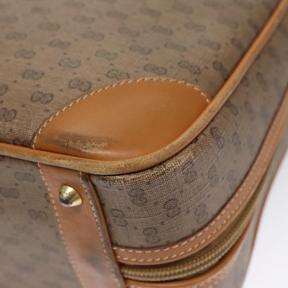 GUCCI Micro GG Supreme Hand Bag PVC Leather Beige Gold Auth ep6917