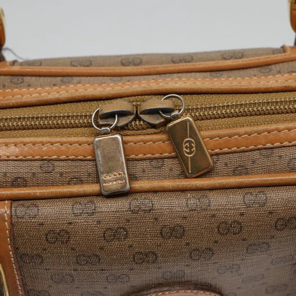 GUCCI Micro GG Supreme Hand Bag PVC Leather Beige Gold Auth ep6917