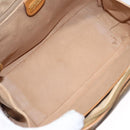 GUCCI Micro GG Supreme Hand Bag PVC Leather Beige Gold Auth ep6917-17