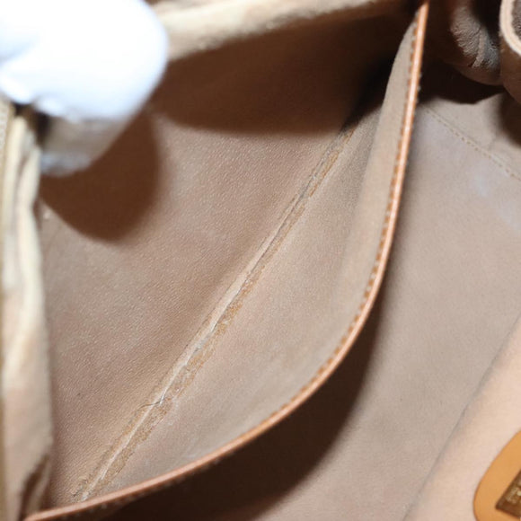 GUCCI Micro GG Supreme Hand Bag PVC Leather Beige Gold Auth ep6917