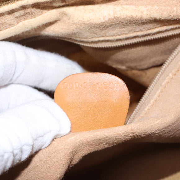 GUCCI Micro GG Supreme Hand Bag PVC Leather Beige Gold Auth ep6917