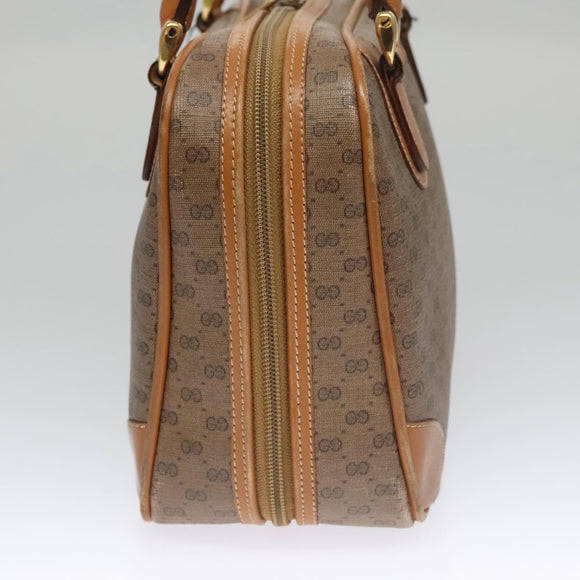 GUCCI Micro GG Supreme Hand Bag PVC Leather Beige Gold Auth ep6917