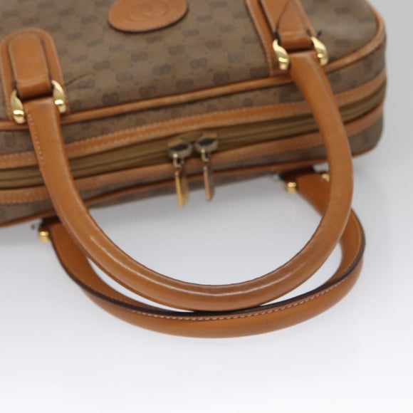 GUCCI Micro GG Supreme Hand Bag PVC Leather Beige Gold Auth ep6917