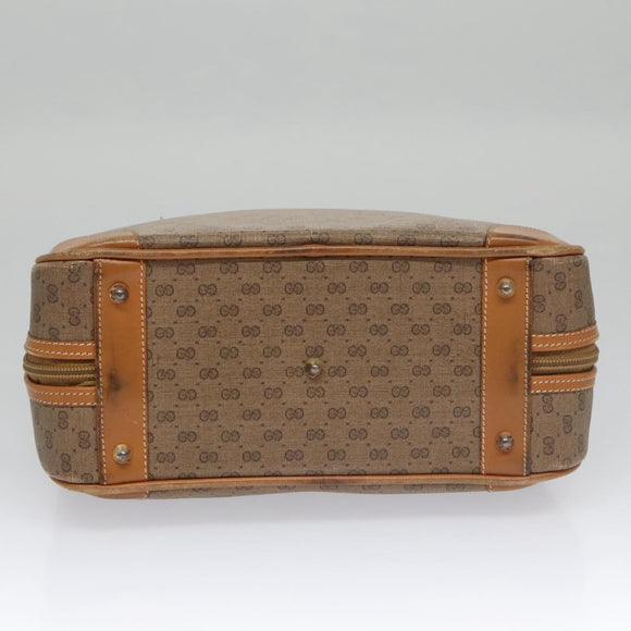 GUCCI Micro GG Supreme Hand Bag PVC Leather Beige Gold Auth ep6917