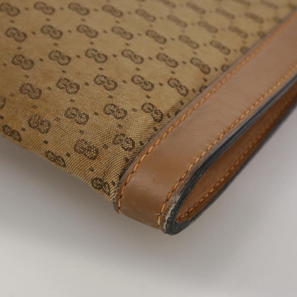 GUCCI Micro GG Canvas Clutch Bag Beige Auth ep6918
