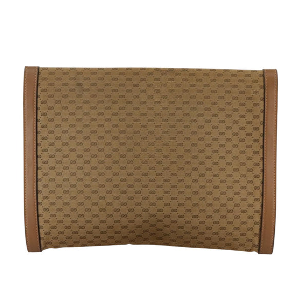 GUCCI Micro GG Canvas Clutch Bag Beige Auth ep6918