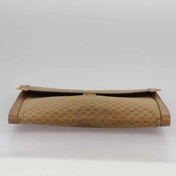 GUCCI Micro GG Canvas Clutch Bag Beige Auth ep6918