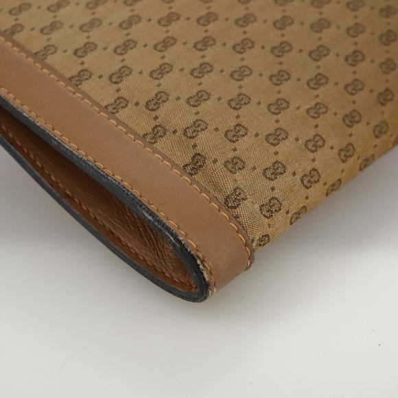 GUCCI Micro GG Canvas Clutch Bag Beige Auth ep6918